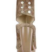 « Orbite » — Sandales Bottines à Semelle Compensée, Marron