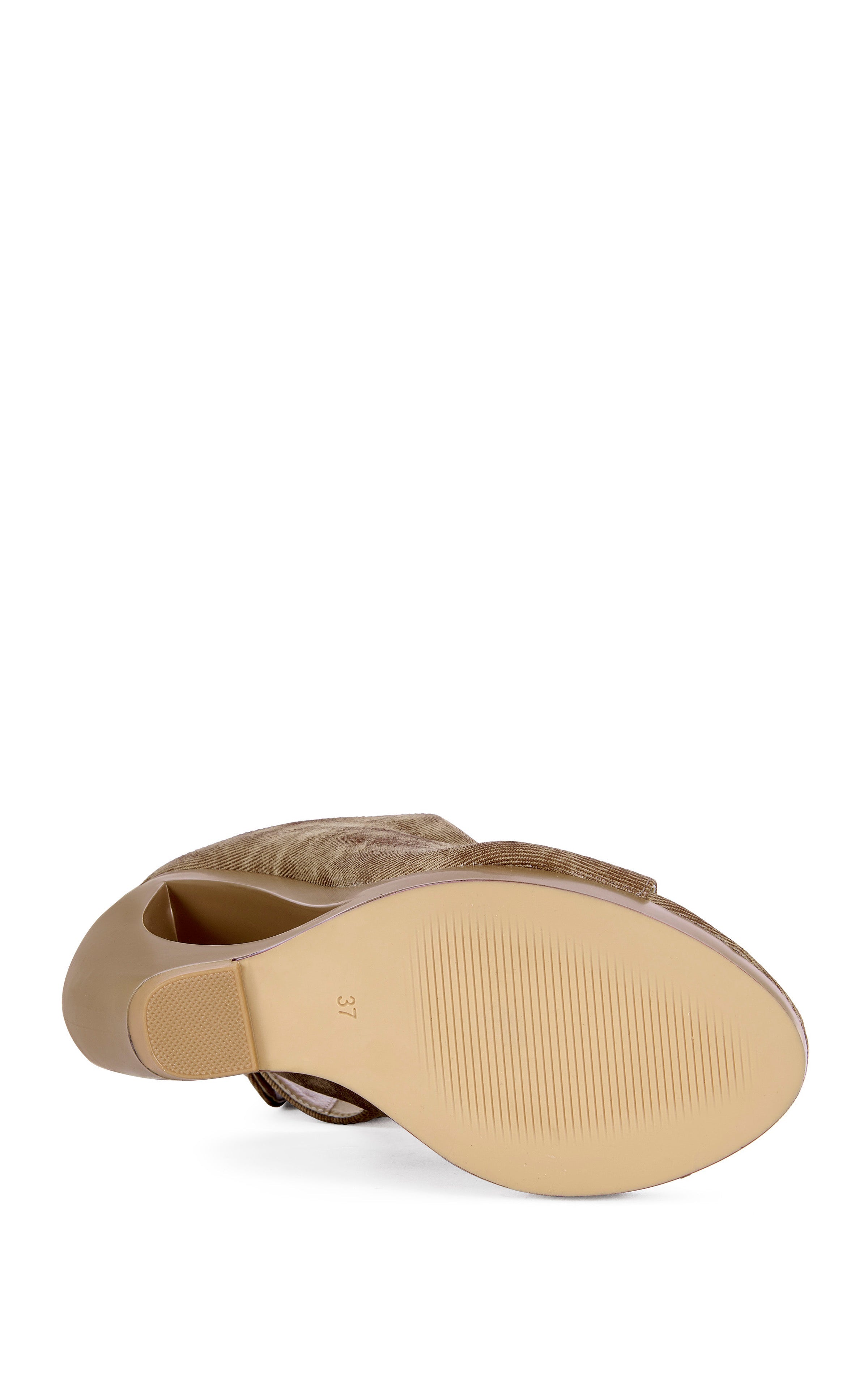 « Orbite » — Sandales Bottines à Semelle Compensée, Marron