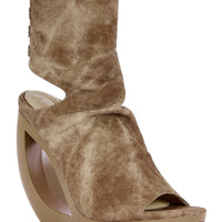 « Orbite » — Sandales Bottines à Semelle Compensée, Marron
