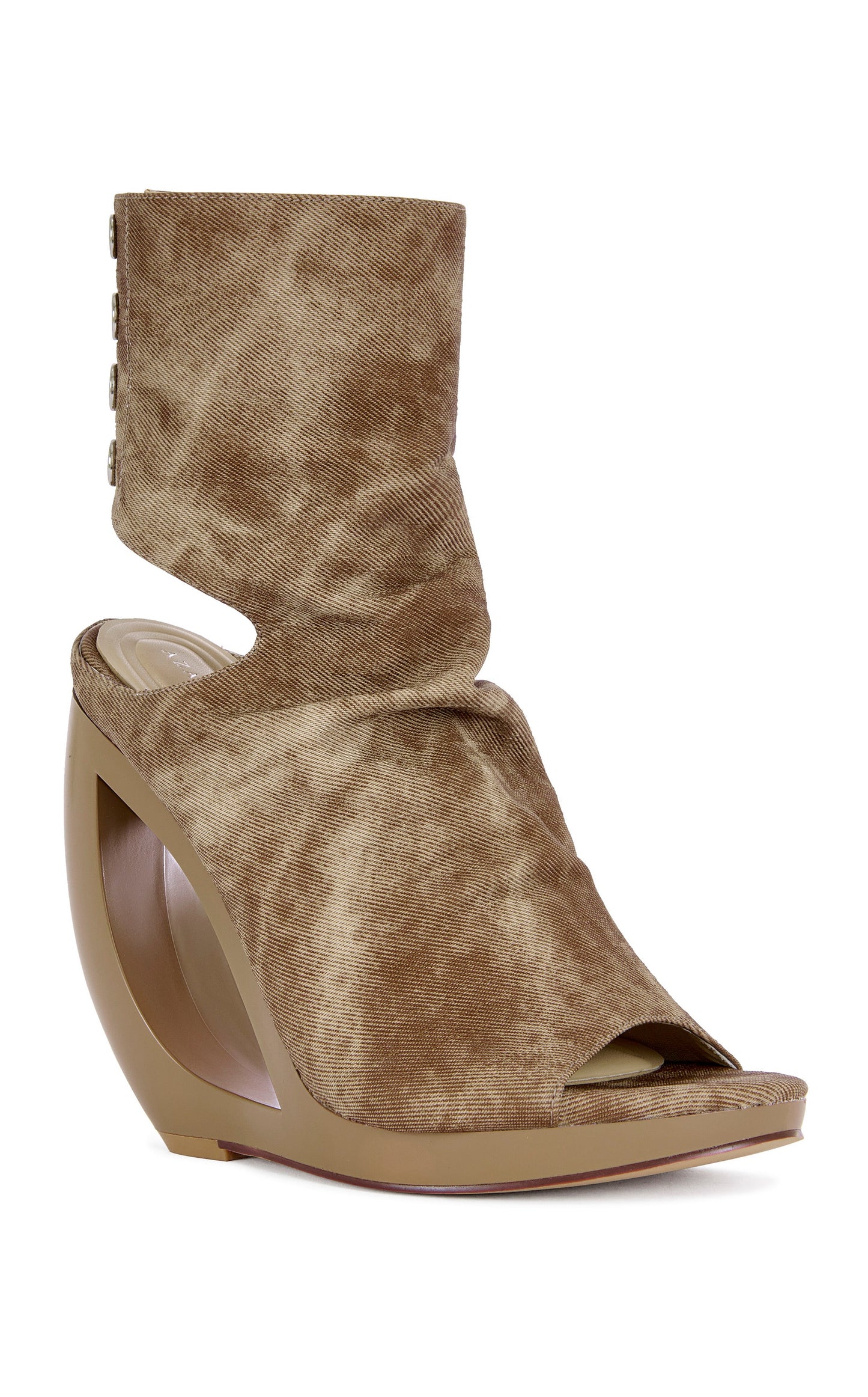 « Orbite » — Sandales Bottines à Semelle Compensée, Marron