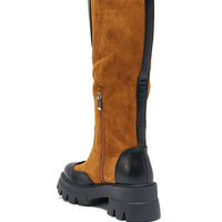 « Flamme » — Bottes à plateforme, Cognac