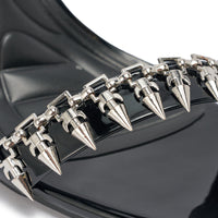 AKIRA GOLD DEMISE SILVER HARDWARE EMBELLISHED CHUNKY STRAPPY SANDAL