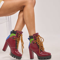 « Dune » — Bottines à talon bloc, Multicolore