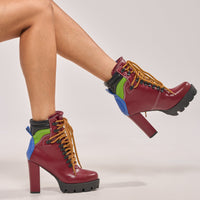 « Dune » — Bottines à talon bloc, Multicolore