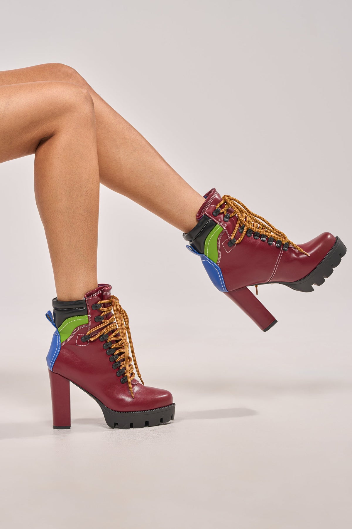 « Dune » — Bottines à talon bloc, Multicolore