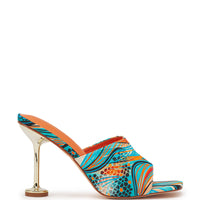 AKIRA DOMNINA BLUE MULTI STILETTO PRINT SANDAL