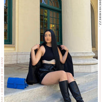 « Minuit » — Bottes hautes à Talon Bloc, Noir