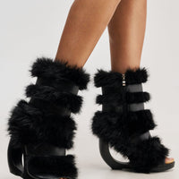 « Braise » — Bottines compensées, Noir