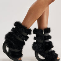 « Braise » — Bottines compensées, Noir