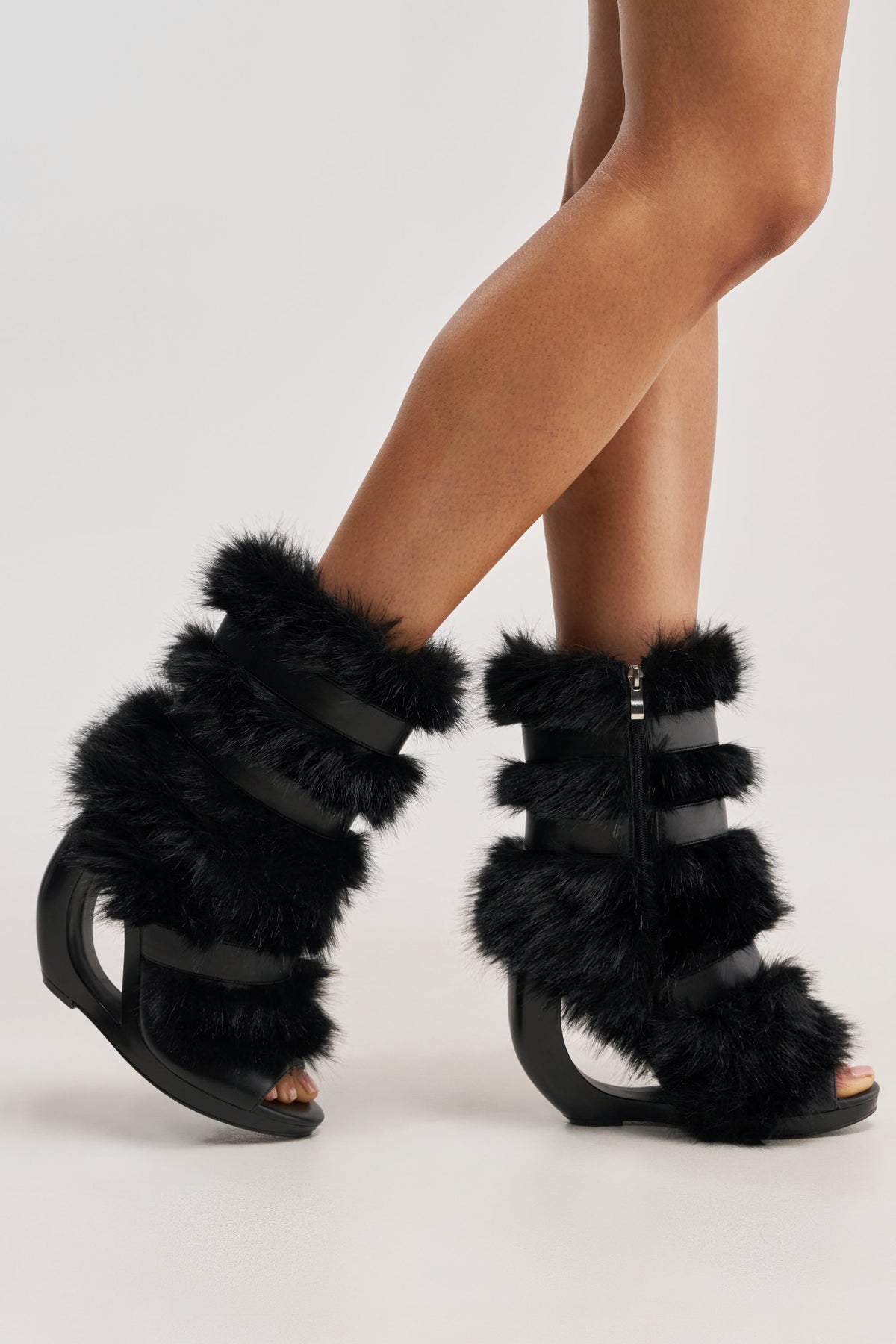 « Braise » — Bottines compensées, Noir