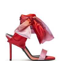 AZALEA WANG ELZON ORANGE SATIN STRAPPY SANDAL