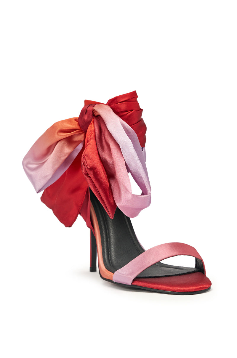 AZALEA WANG ELZON ORANGE SATIN STRAPPY SANDAL