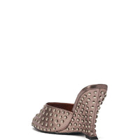 AZALEA WANG FABRON PEWTER EMBELLISHED WEDGE SANDAL