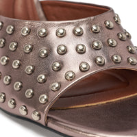 AZALEA WANG FABRON PEWTER EMBELLISHED WEDGE SANDAL