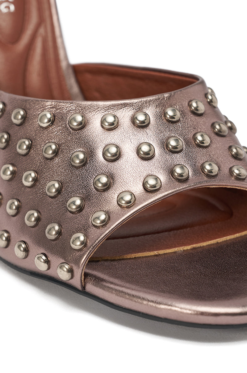 AZALEA WANG FABRON PEWTER EMBELLISHED WEDGE SANDAL