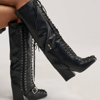 « Ardoise » — Bottes à talon bloc, Noir