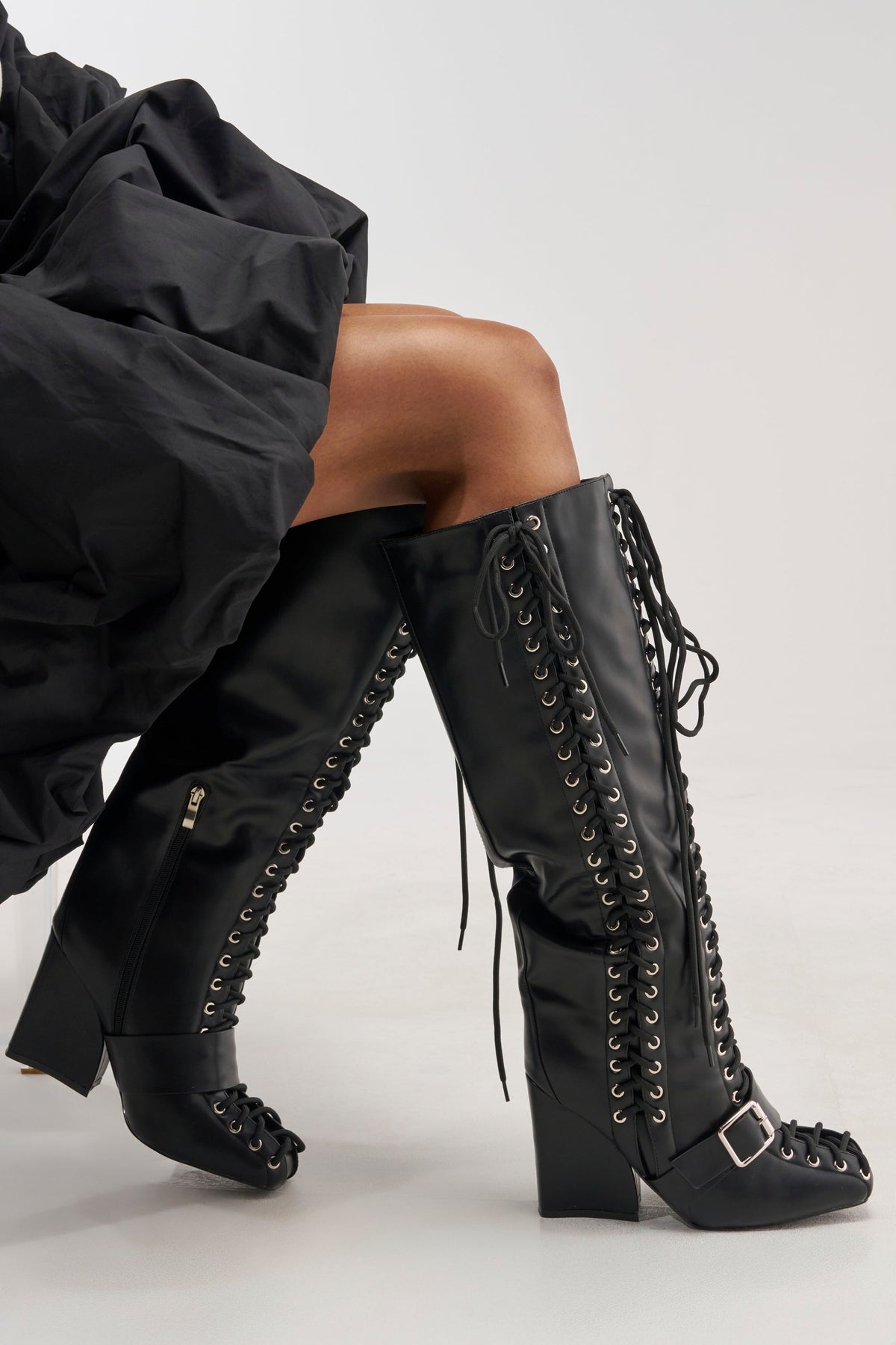 « Ardoise » — Bottes à talon bloc, Noir