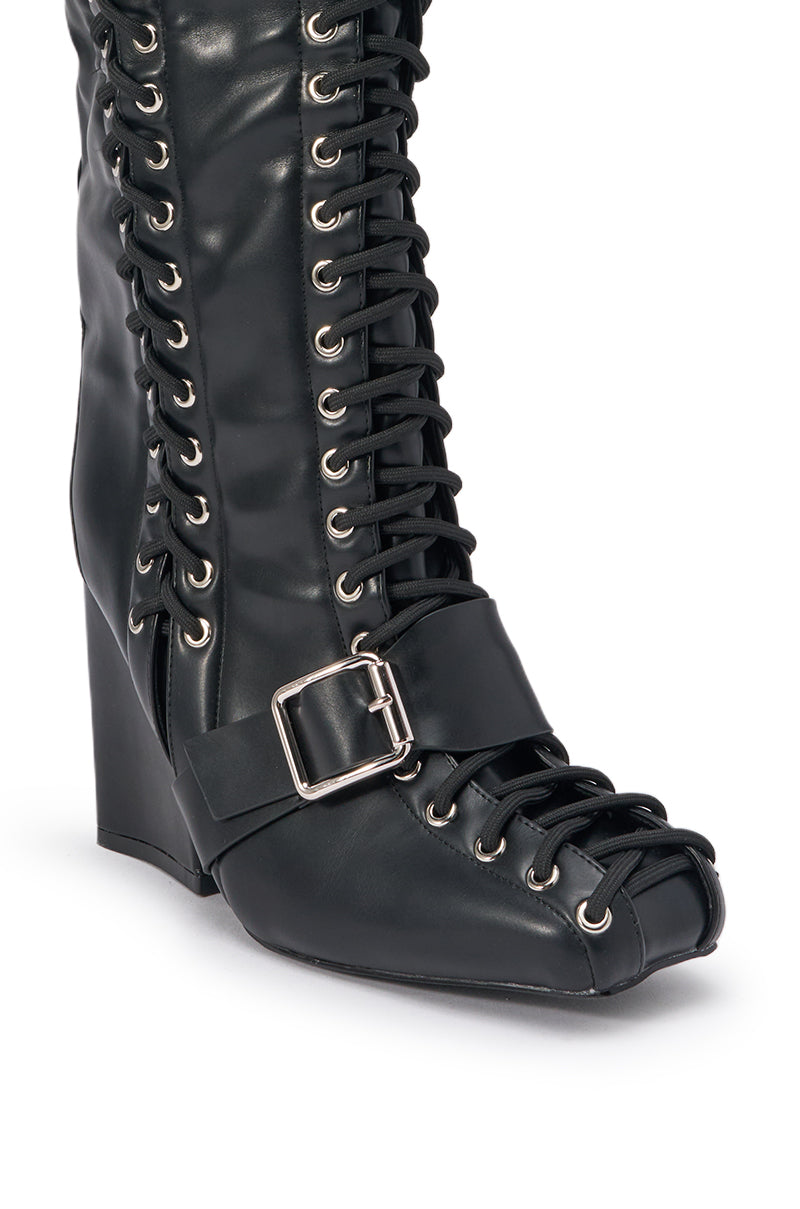 « Ardoise » — Bottes à talon bloc, Noir