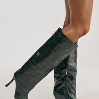 « Vibration » — Bottes à talon stiletto, Vert foncé