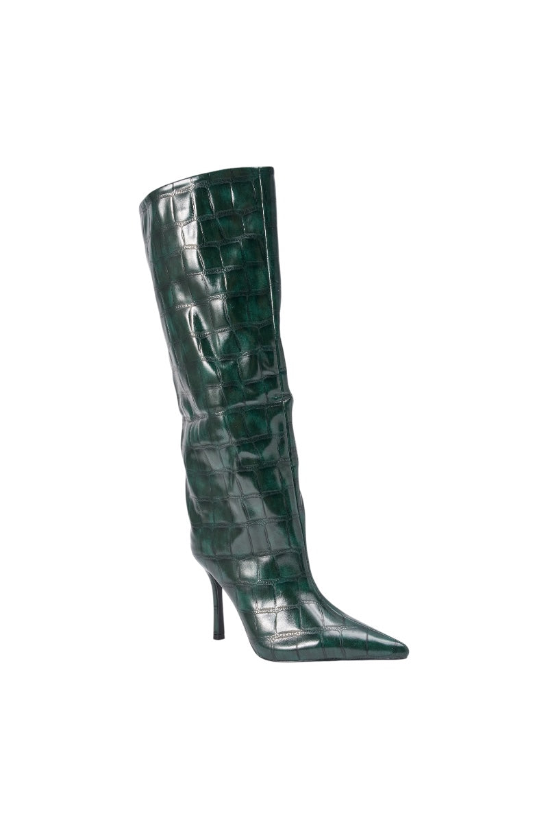 « Vibration » — Bottes à talon stiletto, Vert foncé