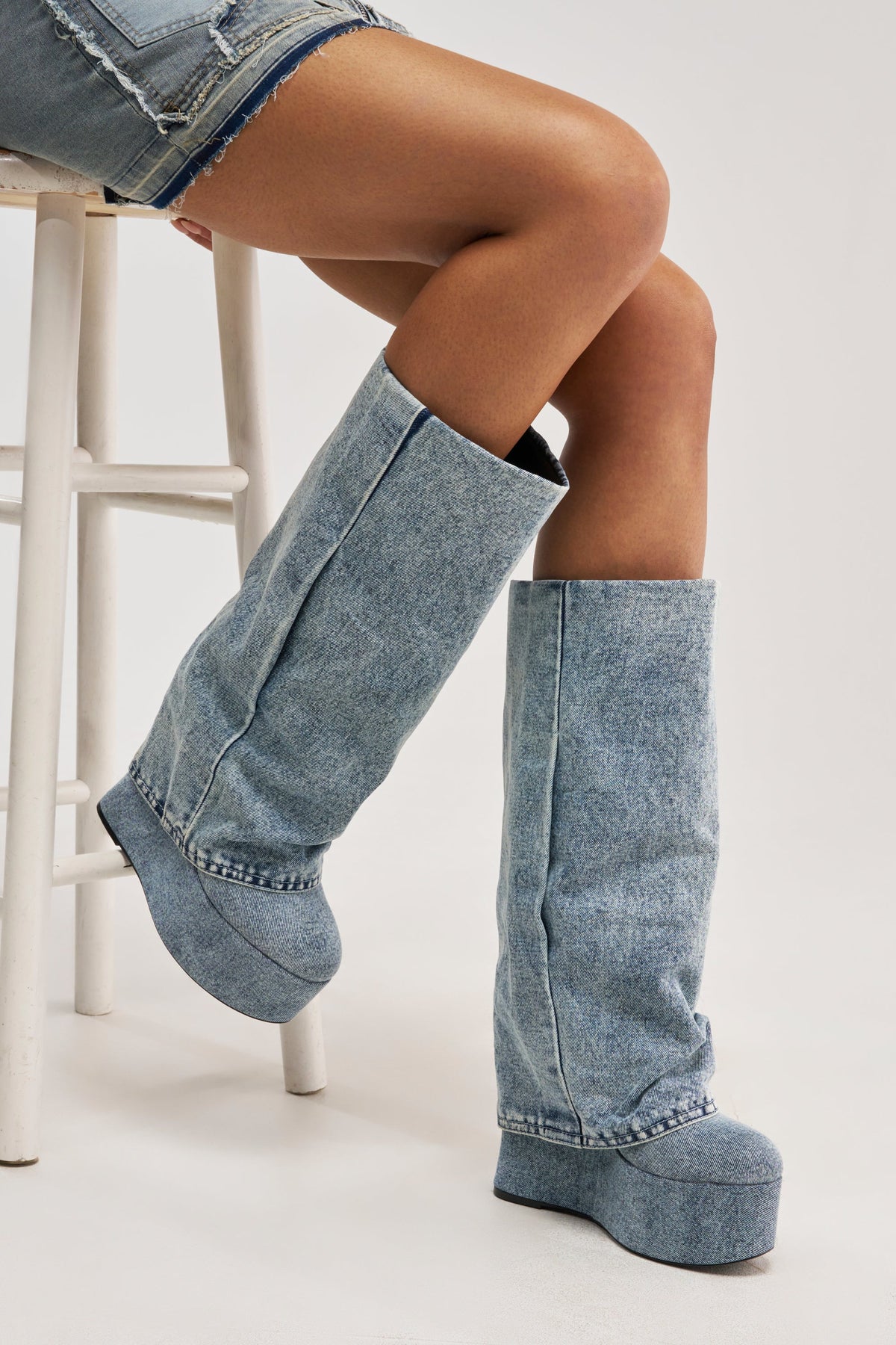 « Rhapsodie » — Bottes à plateforme, Denim