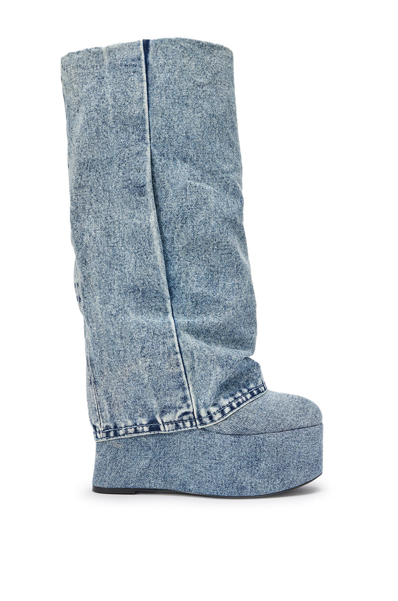 « Rhapsodie » — Bottes à plateforme, Denim