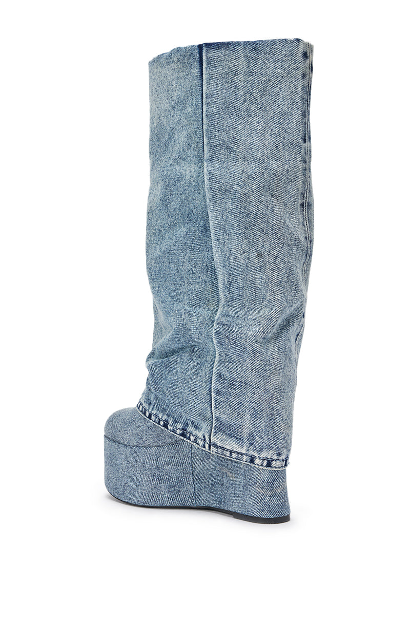 « Rhapsodie » — Bottes à plateforme, Denim