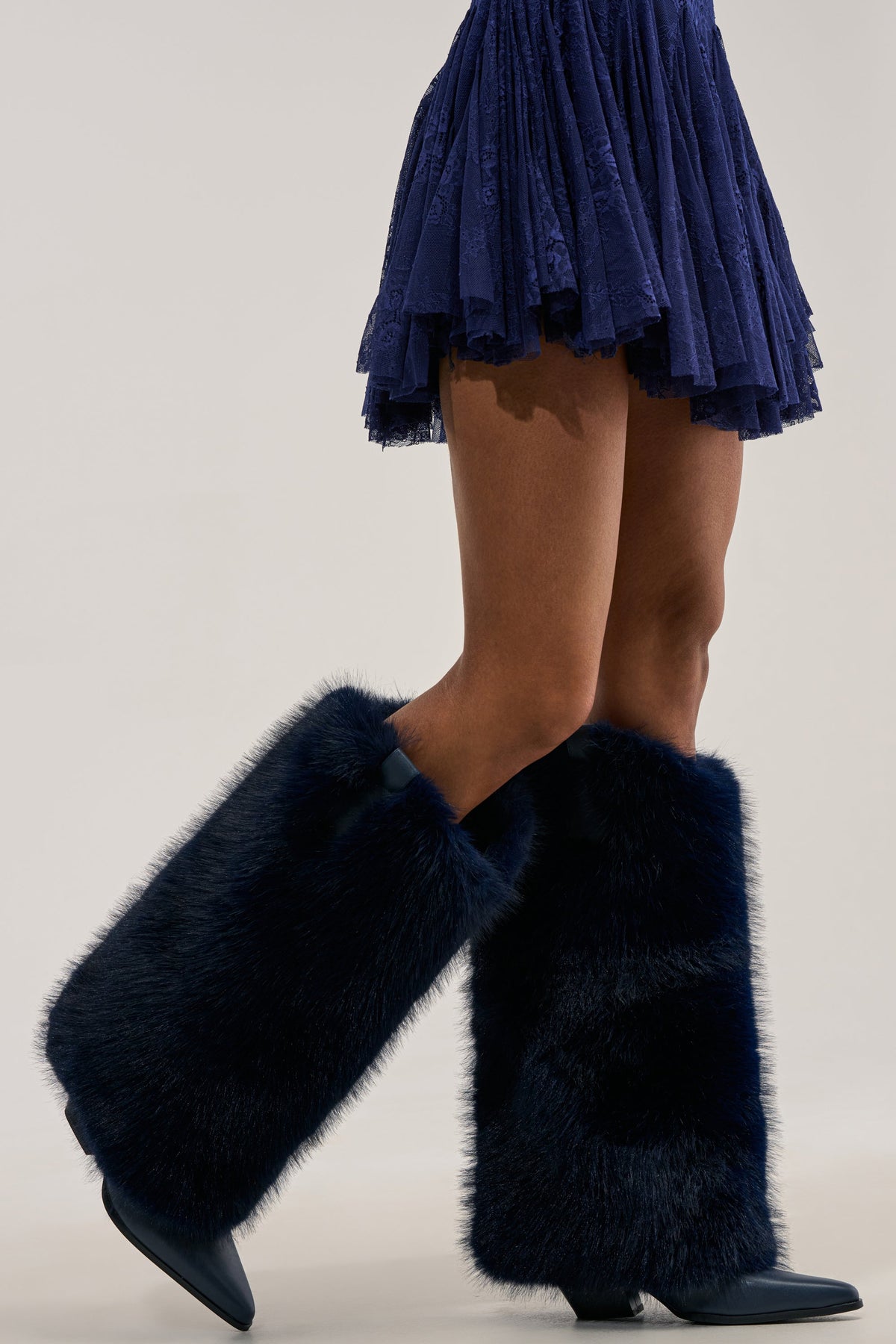 « Lunaire » — Bottes à talon bloc, Bleu marine