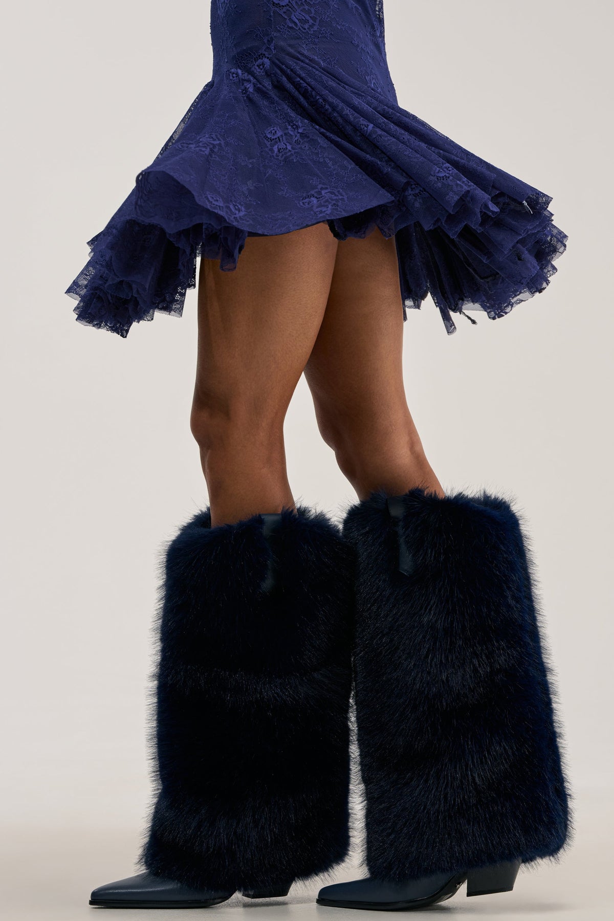 « Lunaire » — Bottes à talon bloc, Bleu marine