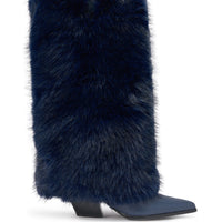 « Lunaire » — Bottes à talon bloc, Bleu marine