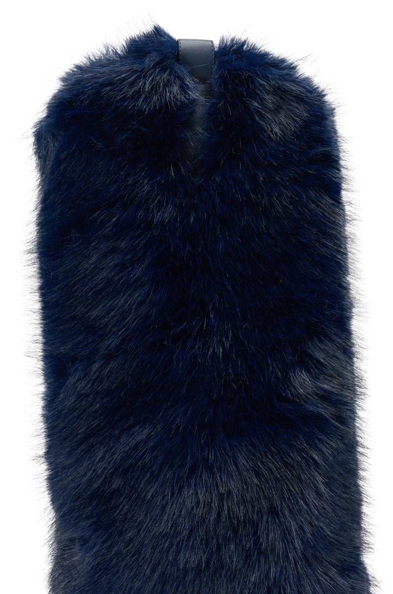 « Lunaire » — Bottes à talon bloc, Bleu marine