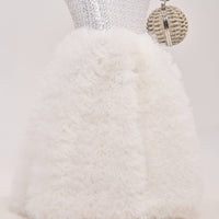 « Ovation » — Robe Longue Sirène Pailletée, Blanc