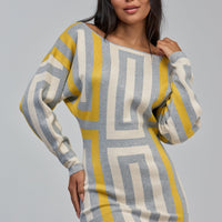 «Jeu de Formes» — robe courte en maille, multicolore.