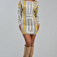 «Jeu de Formes» — robe courte en maille, multicolore.