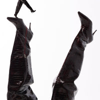 « Prisme » — Bottes à talon stiletto, Bordeaux