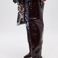 « Prisme » — Bottes à talon stiletto, Bordeaux