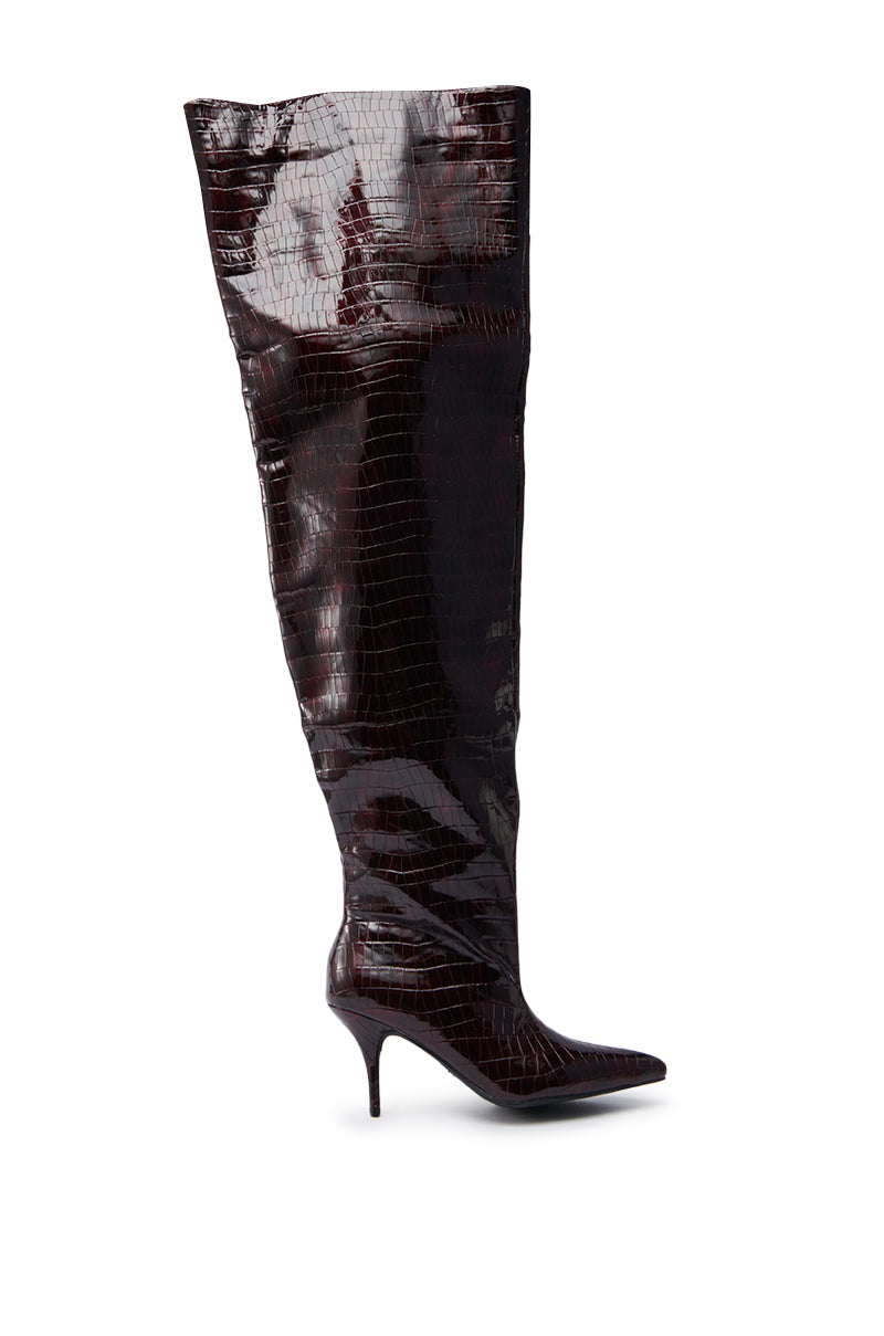 « Prisme » — Bottes à talon stiletto, Bordeaux