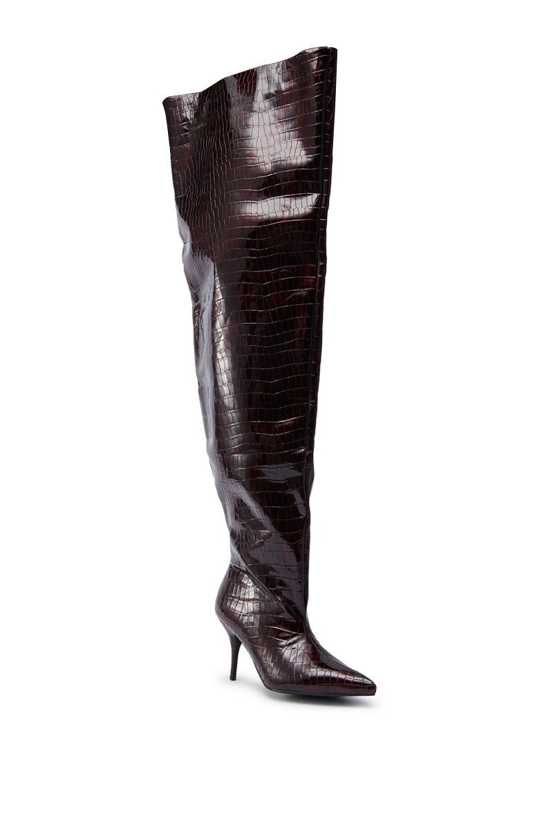 « Prisme » — Bottes à talon stiletto, Bordeaux