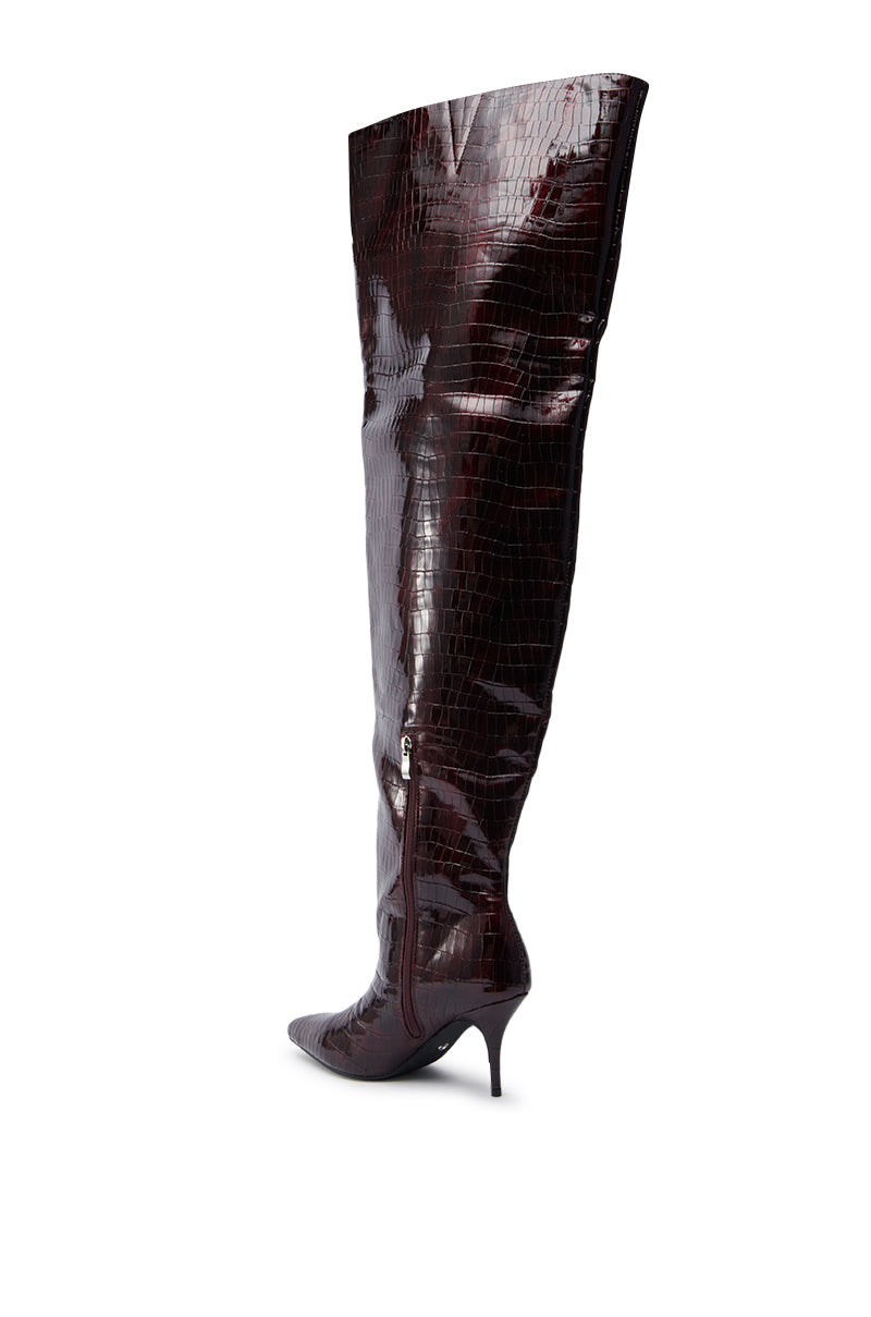« Prisme » — Bottes à talon stiletto, Bordeaux