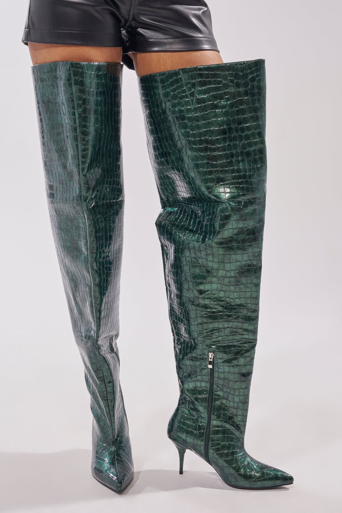 « Magnolia » — Bottes à talon stiletto, Vert foncé