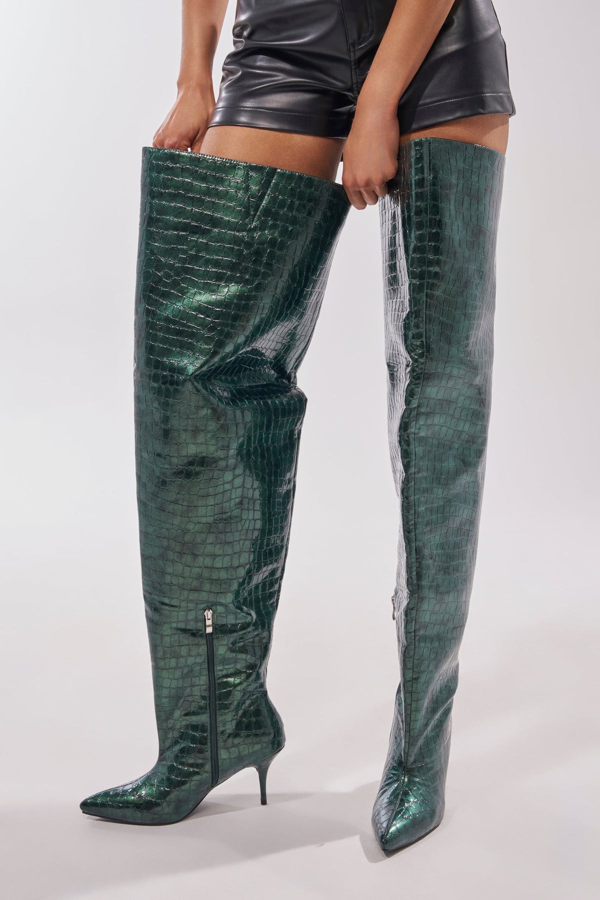 « Magnolia » — Bottes à talon stiletto, Vert foncé