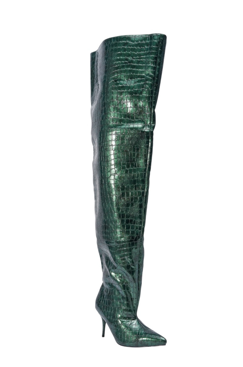 « Magnolia » — Bottes à talon stiletto, Vert foncé