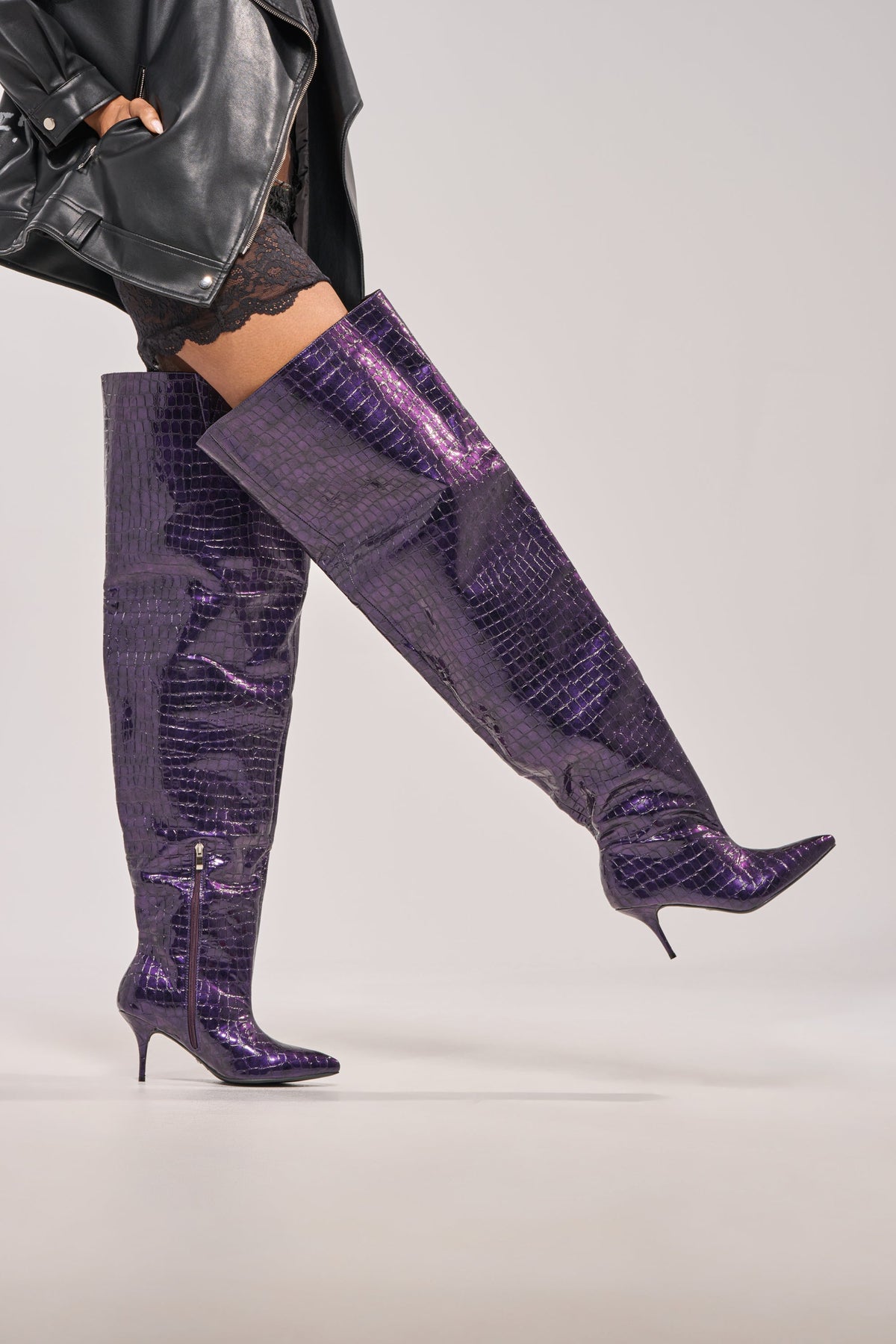 « Cannelle » — Bottes à talon stiletto, Violet