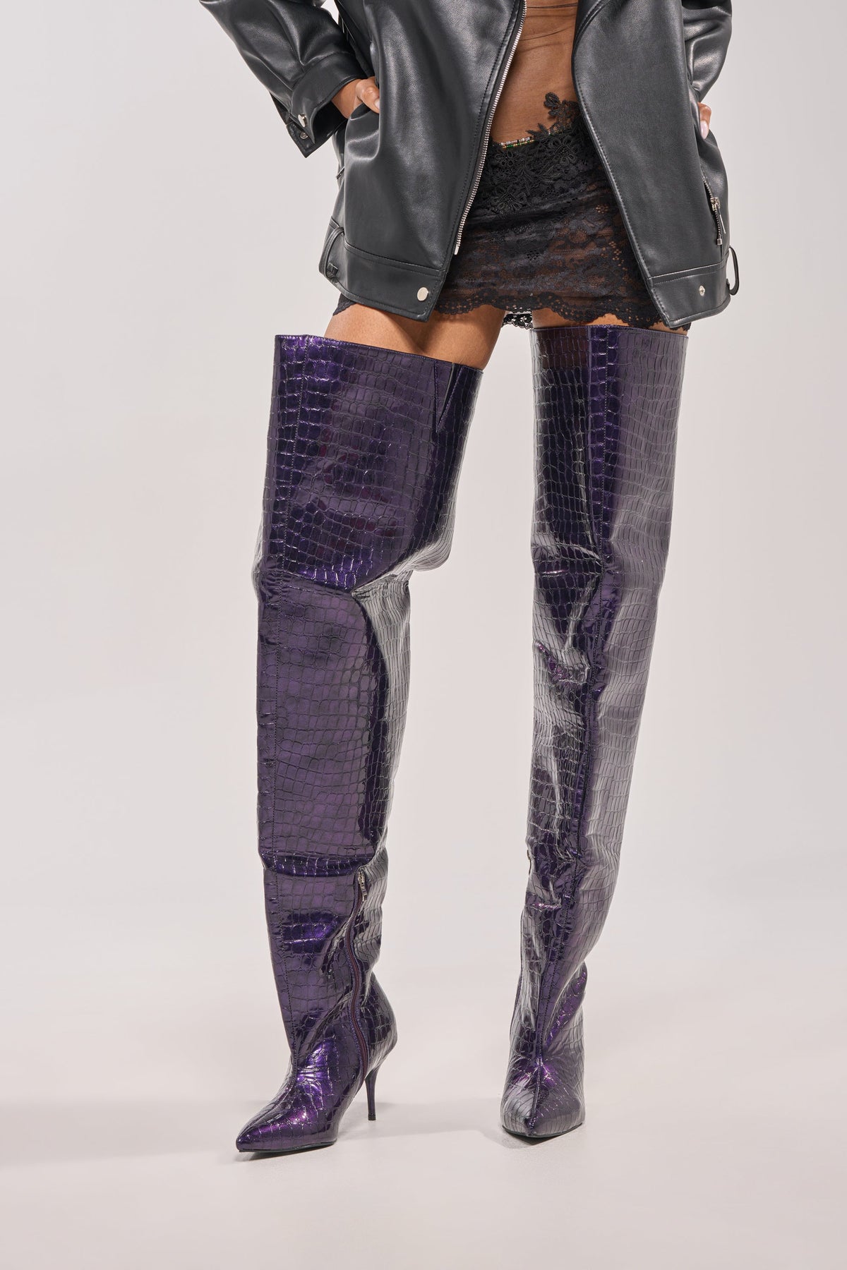« Cannelle » — Bottes à talon stiletto, Violet