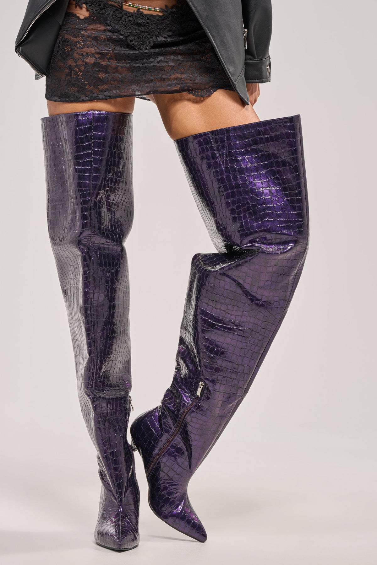 « Cannelle » — Bottes à talon stiletto, Violet