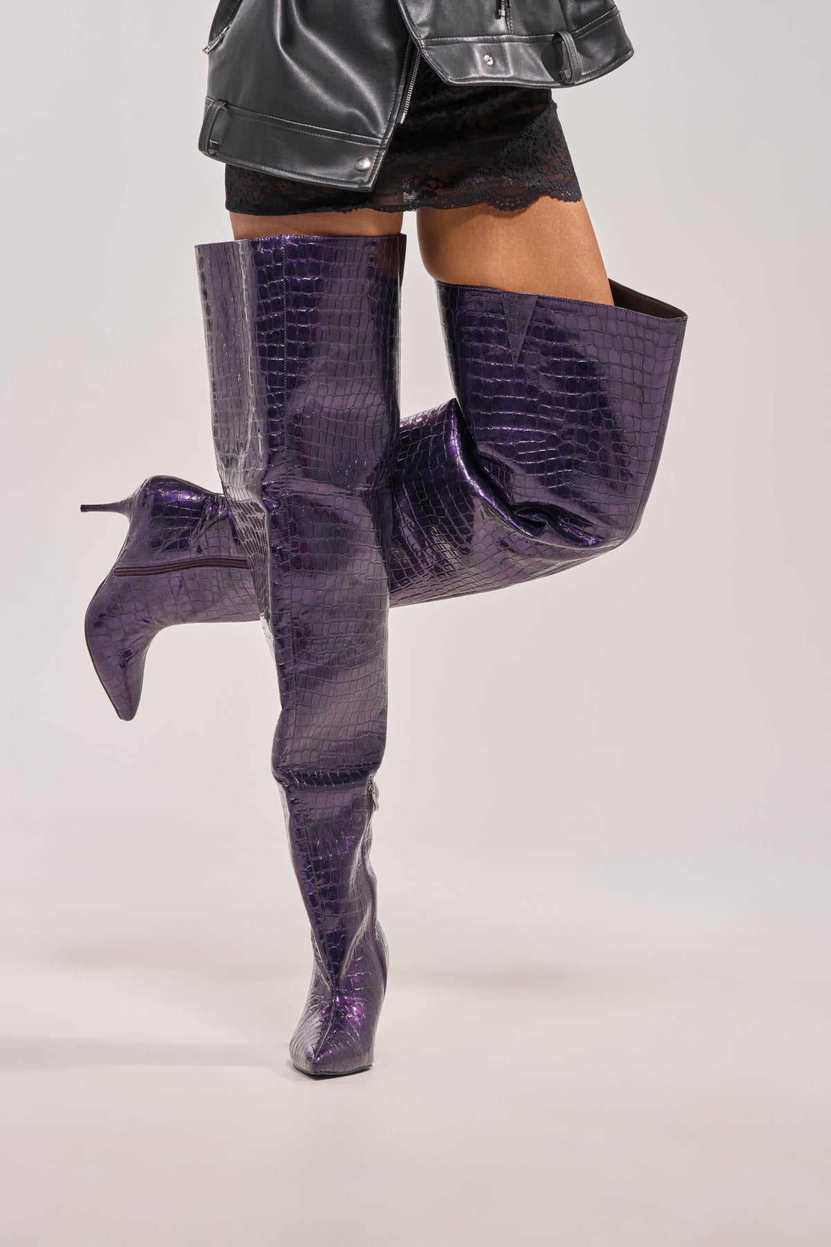 « Cannelle » — Bottes à talon stiletto, Violet