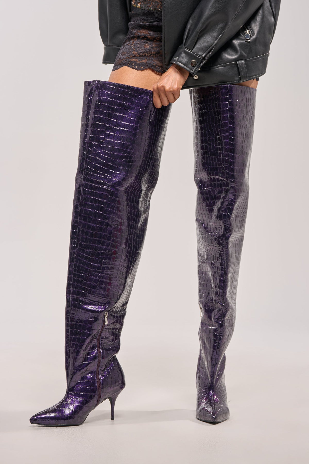 « Cannelle » — Bottes à talon stiletto, Violet