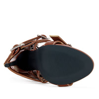 « Armure » — Sandales Stiletto à Brides, Marron