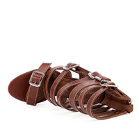 « Armure » — Sandales Stiletto à Brides, Marron