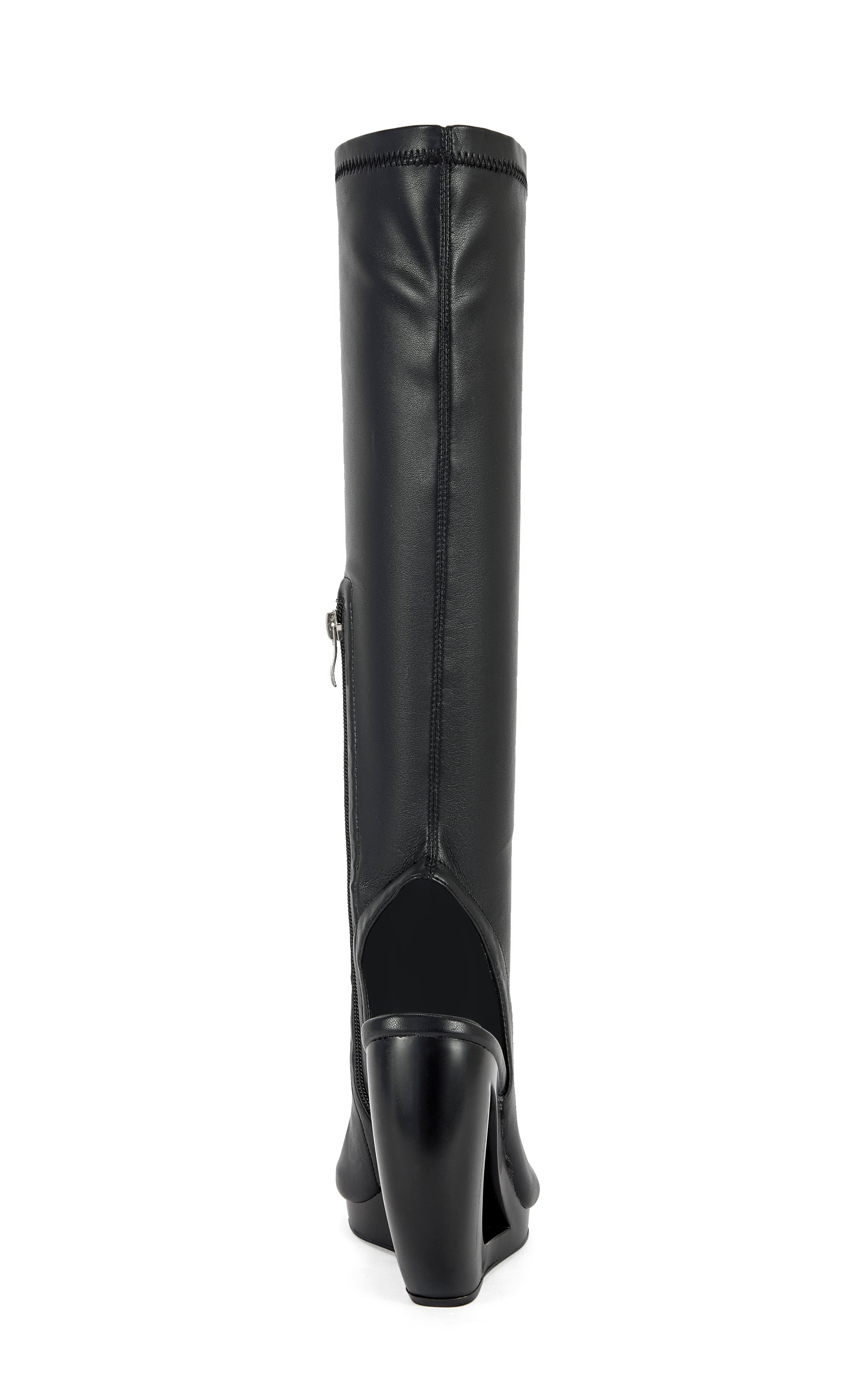 « Sculpture » — Bottes à Semelle Compensée Ajourée, Noir